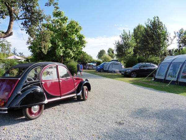 Top campsite pitches with customers cars parked nearby